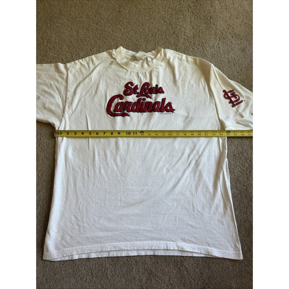Vintage 2000 Lee Sport St Louis Cardinals Puffy Paint MLB White Graphic XL Shirt